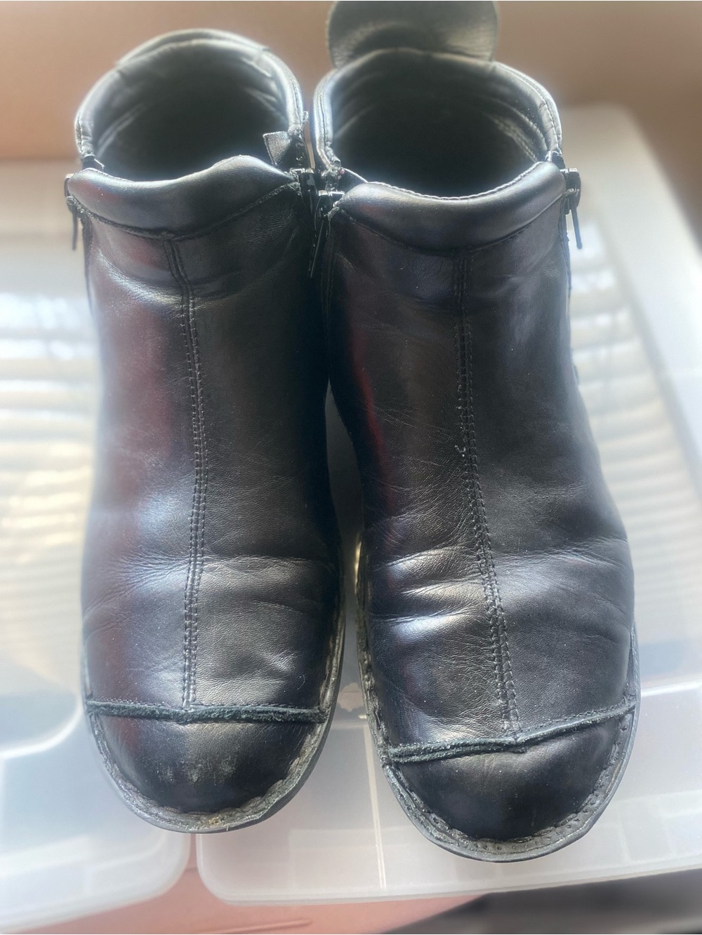 David Tate Black Leather Ankle Booties
